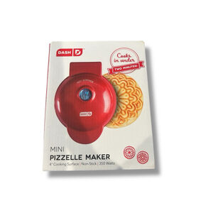 DASH Nonstick Mini 4" Pizzelle Maker NEW RED DMP001MR